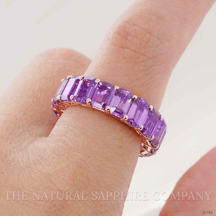 10.70 Ct. Pinkish Purple Sapphire Accent Stones Ring, 18K Yellow Gold