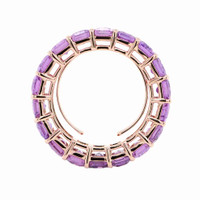 10.70 Ct. Pinkish Purple Sapphire Accent Stones Ring, 18K Yellow Gold Image