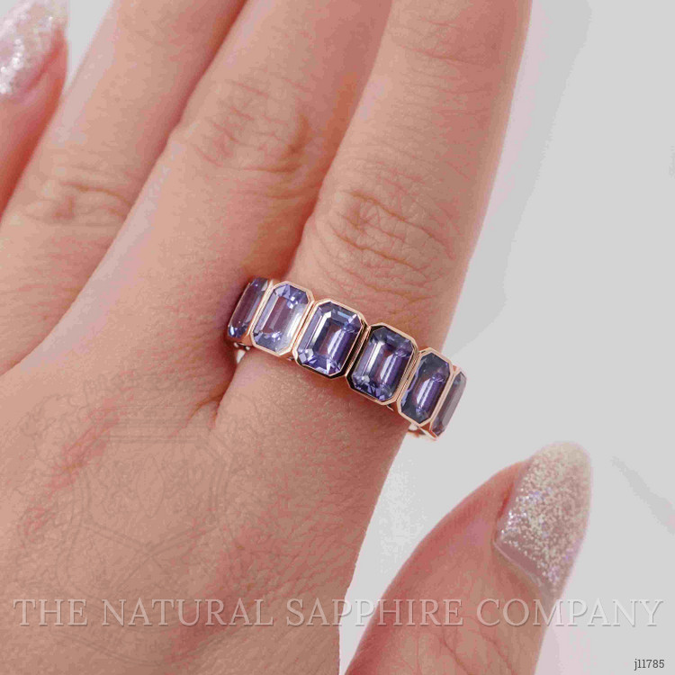 11.95 Ct. Purple Sapphire Accent Stones Ring, 18K Yellow Gold