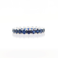 3.01 Ct. Blue Sapphire Accent Stones Ring, 18K Yellow Gold Image