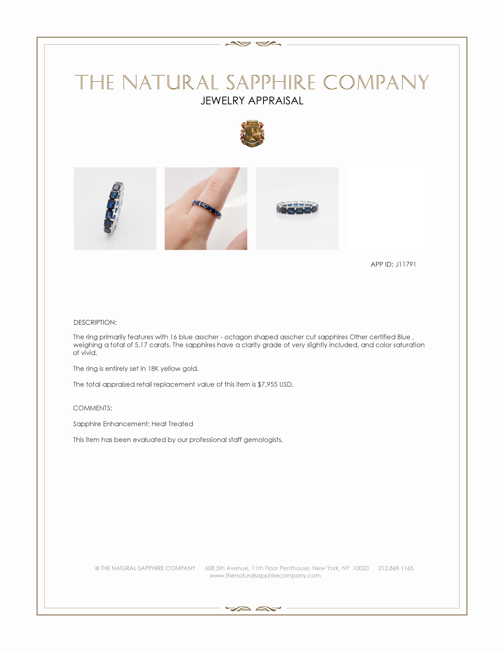 5.17 Ct. Blue Sapphire Accent Stones Ring, 18K Yellow Gold