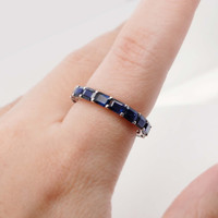 5.17 Ct. Blue Sapphire Accent Stones Ring, 18K Yellow Gold Image