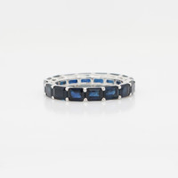 5.17 Ct. Blue Sapphire Accent Stones Ring, 18K Yellow Gold Image