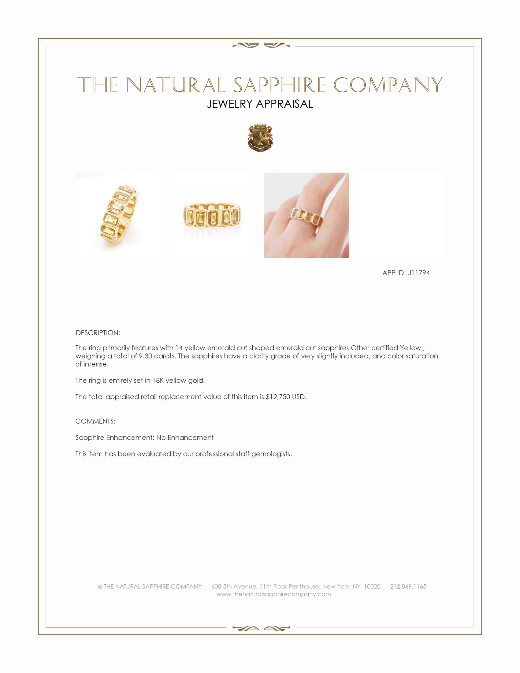 9.30 Ct. Yellow Sapphire Accent Stones Ring, 18K Yellow Gold
