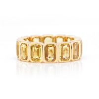 9.30 Ct. Yellow Sapphire Accent Stones Ring, 18K Yellow Gold Image