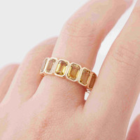 9.30 Ct. Yellow Sapphire Accent Stones Ring, 18K Yellow Gold Image