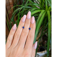 0.90&nbsp;Ct.Tw.Total Carat Weight Blue Sapphire Studs Earrings, 14K White Gold Life Style
