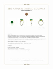3.11 Ct. Emerald and Natural Diamond Three Stone Ring, Platinum & 18K Yellow Appraisal