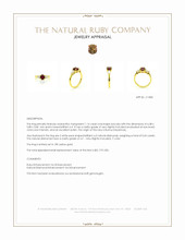 1.14 Ct. Ruby and Natural Diamond Three Stone Ring, 18K Yellow Gold Appraisal