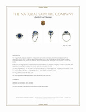 4.05 Ct. Mixed Sapphire and Natural Diamond Antique Style Ring, 18K White Gold Appraisal