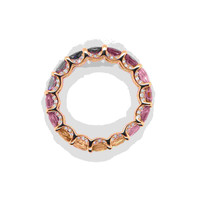 6.16 Ct. Multi Color Sapphire Accent Stones Ring, 18K Rose Gold Image