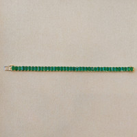 21.70&nbsp;Ct.Tw.Total Carat Weight Emerald Tennis/Line Bracelet, 14K Yellow Gold Image