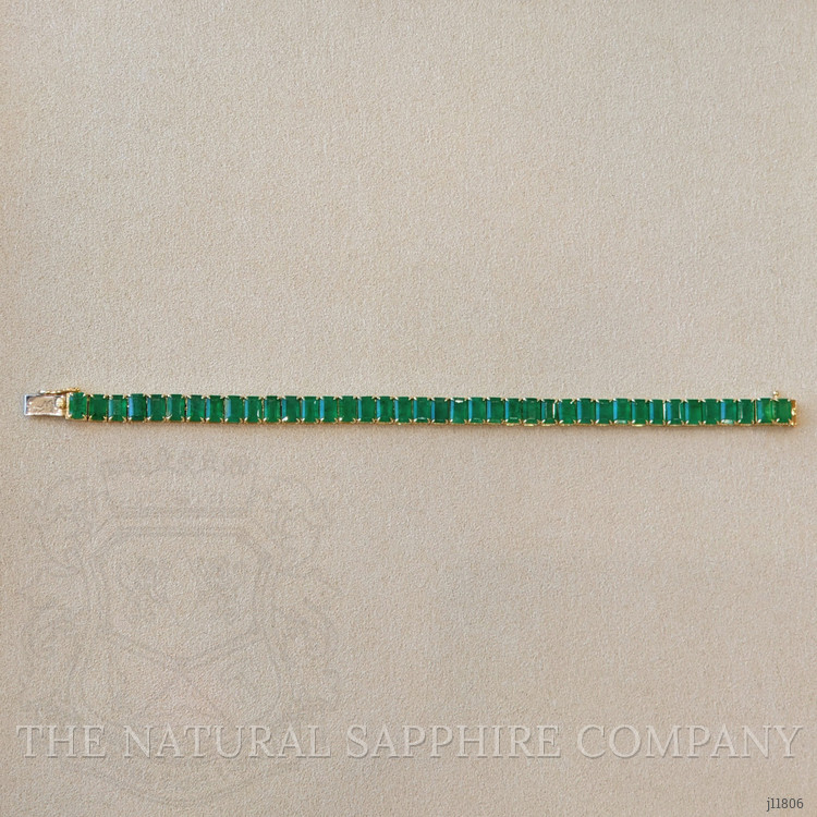 21.70 Ct.Tw. Emerald Tennis/Line Bracelet, 14K Yellow Gold