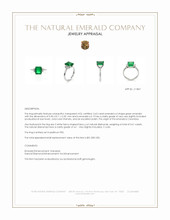 2.62 Ct. Emerald and Natural Diamond Three Stone Ring, Platinum 950 Appraisal