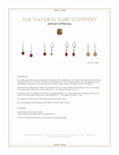 3.48 Ct.Tw.Total Carat Weight Ruby and Natural Diamond Pave Earrings, 18K White & Yellow Appraisal