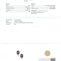 3.48 Ct.Tw.Total Carat Weight Ruby and Natural Diamond Pave Earrings, 18K White & Yellow Scan Report