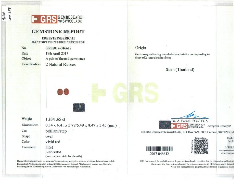 3.48 Ct.Tw. Ruby and Natural Diamond Pave Earrings, 18K White & Yellow