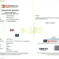 3.48&nbsp;Ct.Tw.Total Carat Weight Ruby and Natural Diamond Pave Earrings, 18K White & Yellow Scan Report