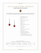 3.48&nbsp;Ct.Tw.Total Carat Weight Ruby and Natural Diamond Pave Earrings, 18K White & Yellow Scan Report
