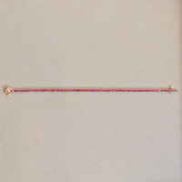 3.47&nbsp;Ct.Tw.Total Carat Weight Pink Sapphire Tennis/Line Bracelet, 14K Yellow Gold Image