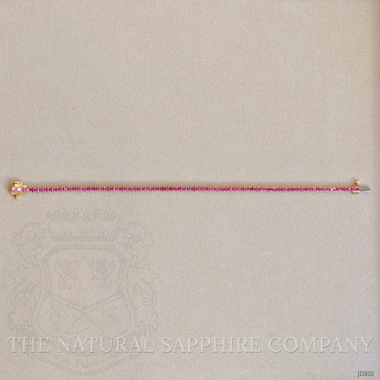 3.47 Ct.Tw. Pink Sapphire Tennis/Line Bracelet, 14K Yellow Gold