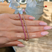 3.47 Ct.Tw.Total Carat Weight Pink Sapphire Tennis/Line Bracelet, 14K Yellow Gold Life Style