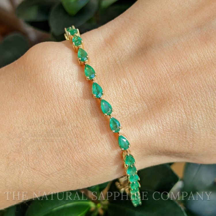 5.42 Ct.Tw. Emerald Tennis/Line Bracelet, 14K Yellow Gold