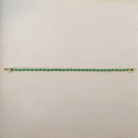 5.42&nbsp;Ct.Tw.Total Carat Weight Emerald Tennis/Line Bracelet, 14K Yellow Gold Image
