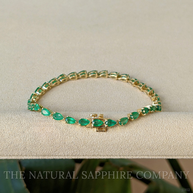 5.42 Ct.Tw. Emerald Tennis/Line Bracelet, 14K Yellow Gold