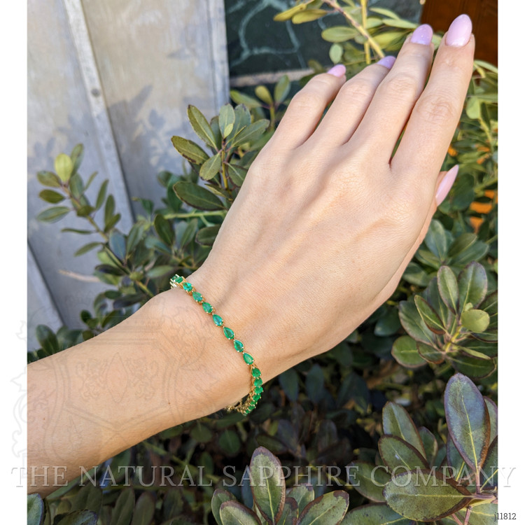 5.42 Ct.Tw. Emerald Tennis/Line Bracelet, 14K Yellow Gold
