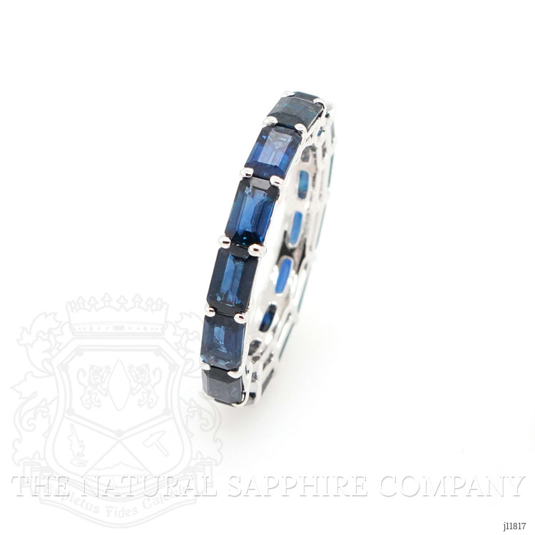 5.15 Ct. Blue Sapphire Accent Stones Ring, 18K White Gold