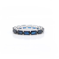 5.15 Ct. Blue Sapphire Accent Stones Ring, 18K White Gold Image