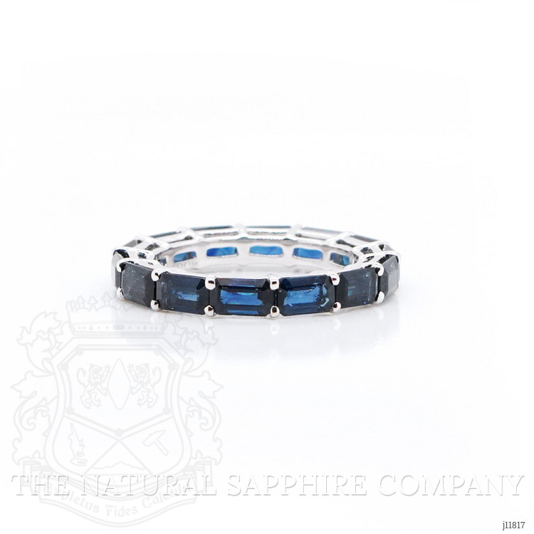 5.15 Ct. Blue Sapphire Accent Stones Ring, 18K White Gold