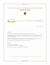 7.83 Ct.Tw.Total Carat Weight Emerald and Natural Diamond Pave Bracelet, 14K Yellow Gold Appraisal