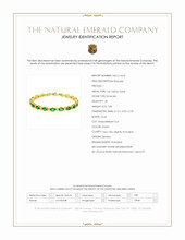 7.83 Ct.Tw.Total Carat Weight Emerald and Natural Diamond Pave Bracelet, 14K Yellow Gold Scan Report