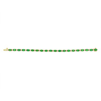 7.83 Ct.Tw.Total Carat Weight Emerald and Natural Diamond Pave Bracelet, 14K Yellow Gold Image