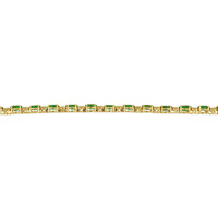 7.83&nbsp;Ct.Tw.Total Carat Weight Emerald and Natural Diamond Pave Bracelet, 14K Yellow Gold Image