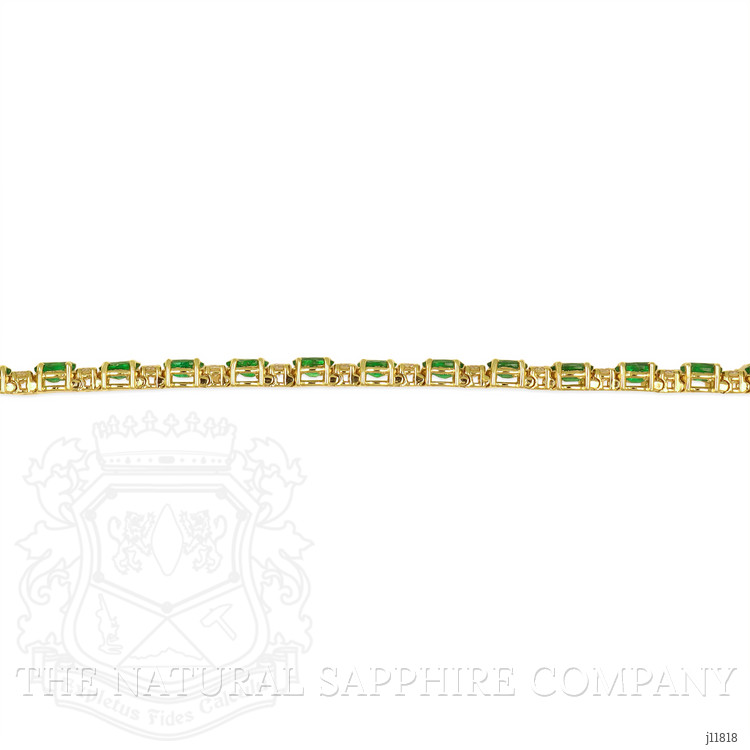 7.83 Ct.Tw. Emerald and Natural Diamond Pave Bracelet, 14K Yellow Gold