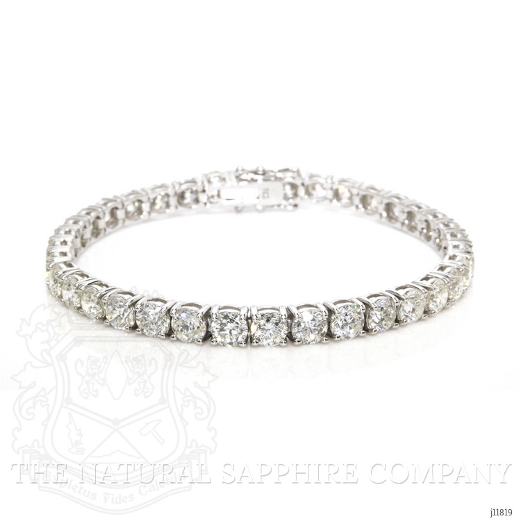 16.80 Ct.Tw. Natural Diamond Tennis/Line Bracelet, 18K White Gold