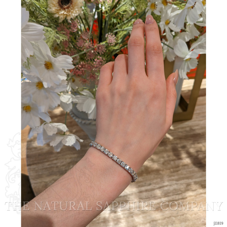 16.80 Ct.Tw. Natural Diamond Tennis/Line Bracelet, 18K White Gold