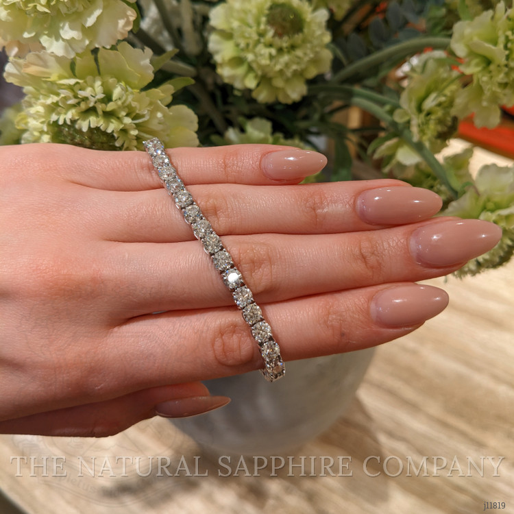 16.80 Ct.Tw. Natural Diamond Tennis/Line Bracelet, 18K White Gold