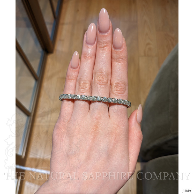 16.80 Ct.Tw. Natural Diamond Tennis/Line Bracelet, 18K White Gold