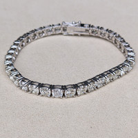 16.80 Ct.Tw.Total Carat Weight Natural Diamond Tennis/Line Bracelet, 18K White Gold Life Style