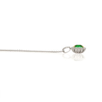 4.41 Ct. Emerald and Natural Diamond Pave Pendant, 18K White & Yellow Image