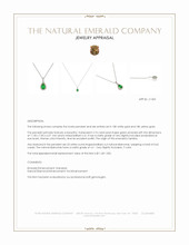2.74 Ct. Emerald and Natural Diamond Pave Pendant, 18K White & Yellow Appraisal