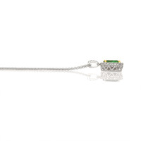 2.74 Ct. Emerald and Natural Diamond Pave Pendant, 18K White & Yellow Image
