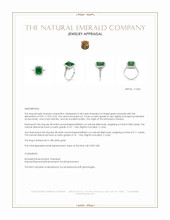 3.48 Ct. Emerald and Natural Diamond Pave Ring, 18K White Gold Appraisal