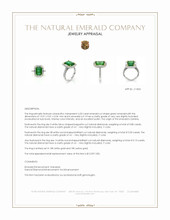 4.20 Ct. Emerald and Natural Diamond Pave Ring, 18K White & Yellow Appraisal