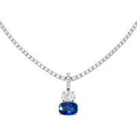 3.11 Ct. Sapphire 14K White Gold pendant