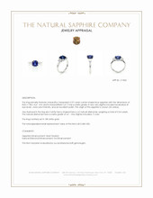 2.57 Ct. Blue Sapphire and Natural Diamond Three Stone Ring, 18K White Gold Appraisal